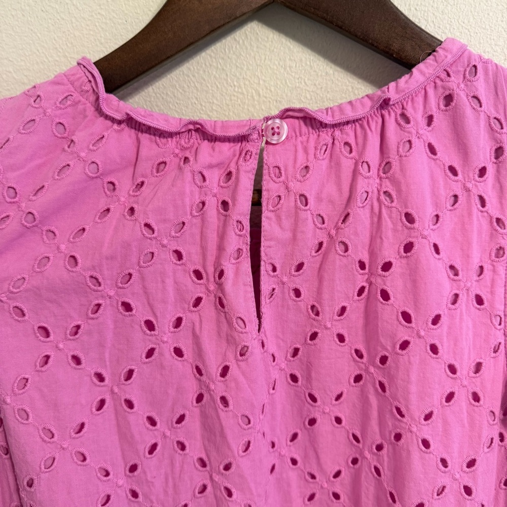 Matilda Jane Pink Eyelet Ruffle Sleeve Dress Cotton Boho Feminine S - Picture 7 of 9